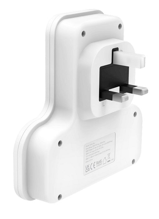 BAZIC GOPORT TRIO, EXTENSION WALL CHARGER WITH BUILT-IN USB OUTPUT - WHITE