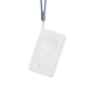 White magnetic Apple Watch charging power bank with cable and circular charging pad