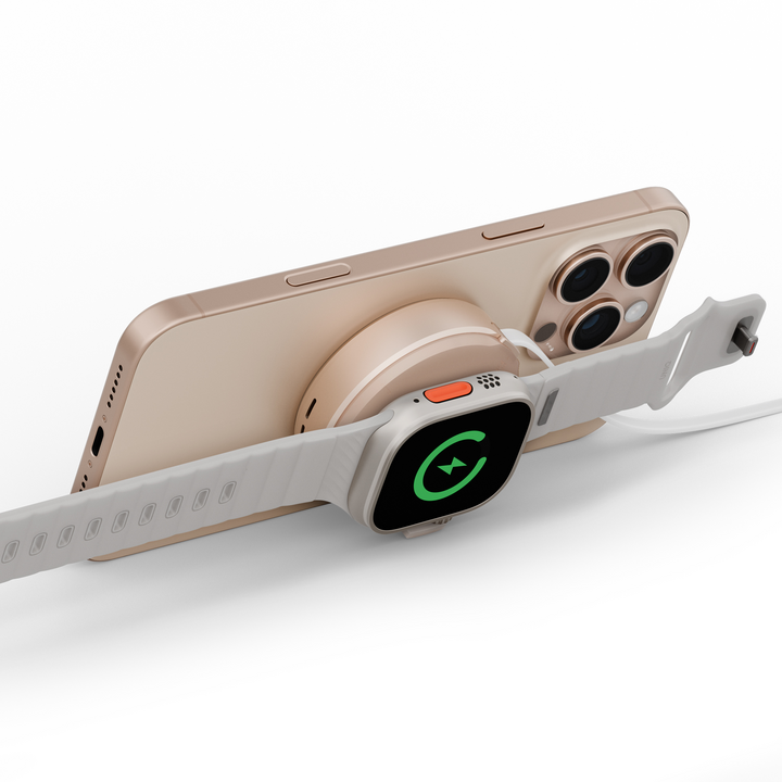 ENERGEA MAGDUO ARC, 2IN1 PHONE  AND APPLE WATCH CHARGER WITH RETRACTABLE CABLE