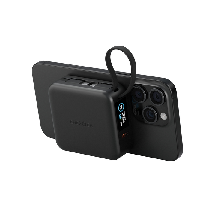 ENERGEA MAGPAC MINI PLUS 10000MAH MAGSAFE COMPATIBLE POWER BANK WITH BUILT-IN C CABLES & DISPLAY
