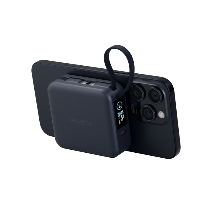 ENERGEA MAGPAC MINI PLUS 10000MAH MAGSAFE COMPATIBLE POWER BANK WITH BUILT-IN C CABLES & DISPLAY