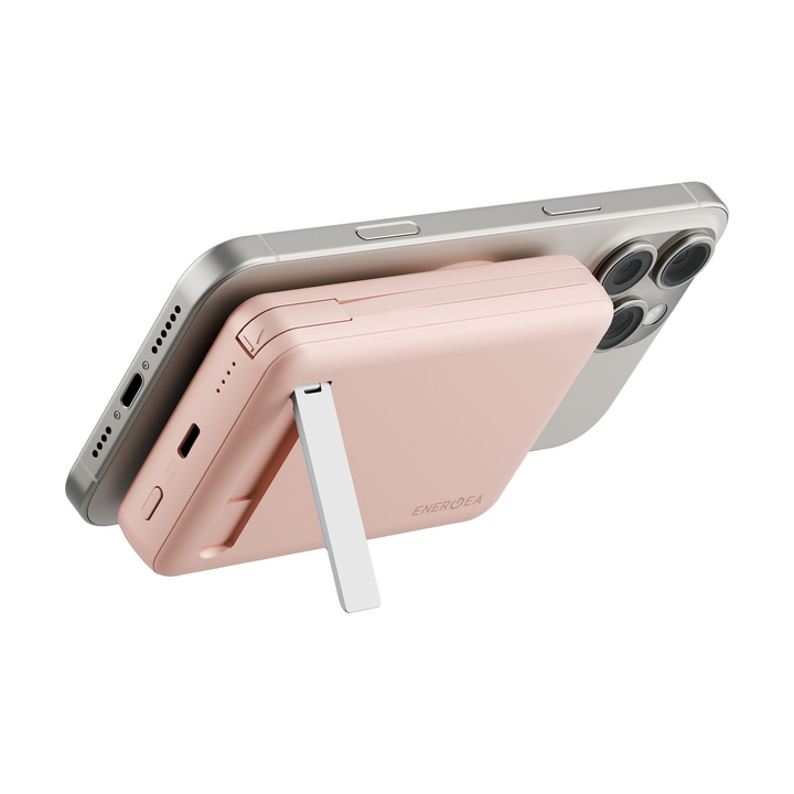 ENERGEA MAGPAC PRO+, 10000MAH MAGSAFE COMPATIBLE QI2 POWER BANK WITH BUILT-IN CABLE AND STAND