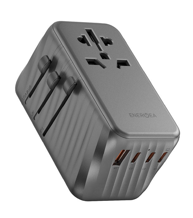 ENERGEA TRAVELWORLD ADAPTER GAN120, 1A3C 120W - GUNMETAL