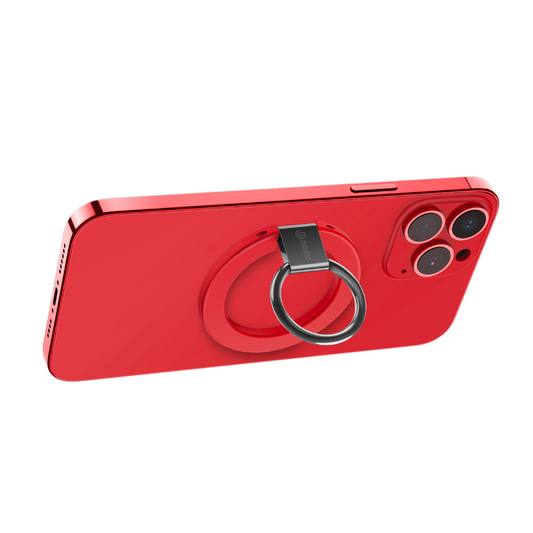 BAZIC GOMAG GRIP, MAGSAFE COMPATIBLE MAGNETIC PHONE GRIP - RED
