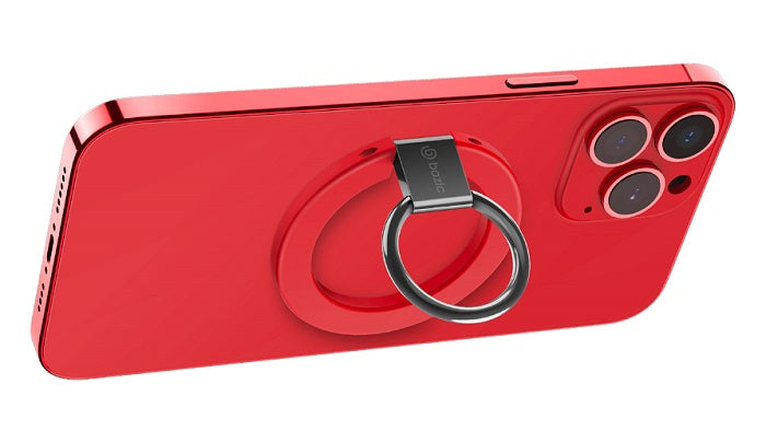 BAZIC GOMAG GRIP, MAGSAFE COMPATIBLE MAGNETIC PHONE GRIP - RED