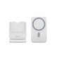 White charging station base with separate battery unit on desktop stand