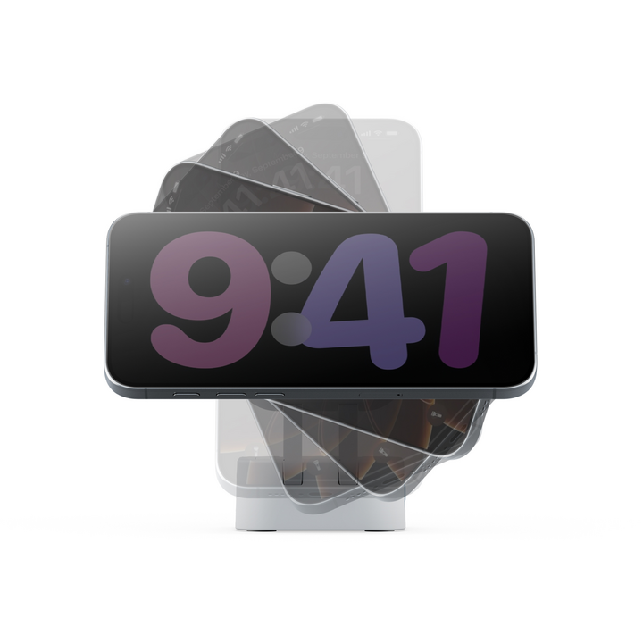 BAZIC GOMAG STATION MINI 3IN1 FOLDABLE WIRELESS  CHARGING STATION WITH 80CM RETRACTABLE CABLE & APPLE WATCH CHARGER -WHITE