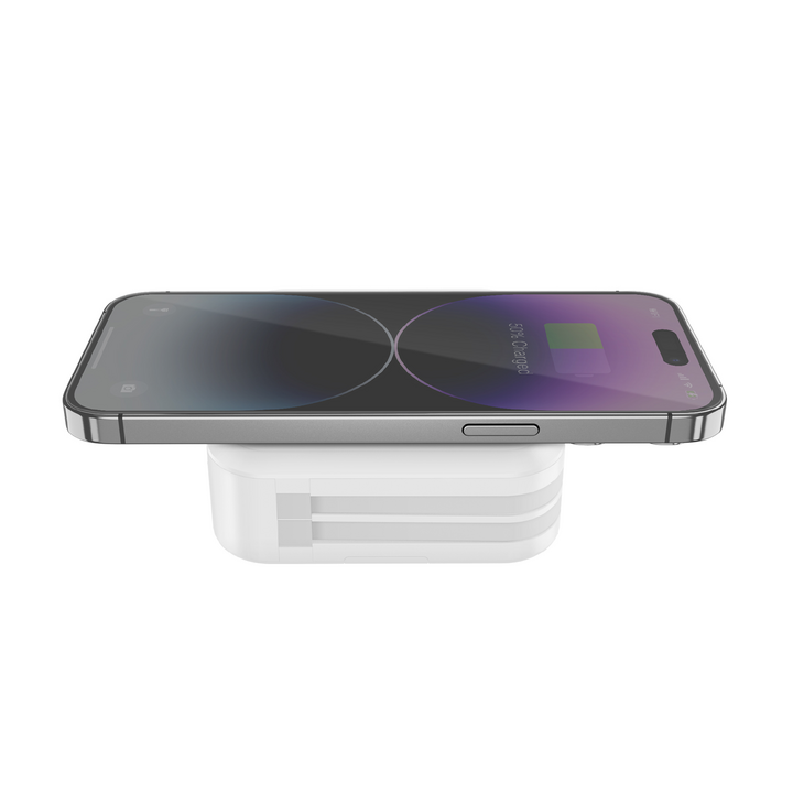 BAZIC GOPORT TRAVEL 10K, 10000MAH UNIVERSAL WALL CHARGER WITH BUILT-IN CABLE - WHITE