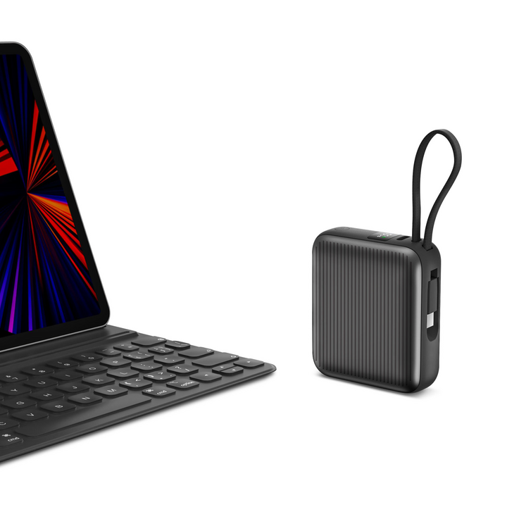 ENERGEA INTEGRA MINI 35, 10000MAH POWERBANK WITH BUILT IN USB-C CABLE PD35W  - GUN