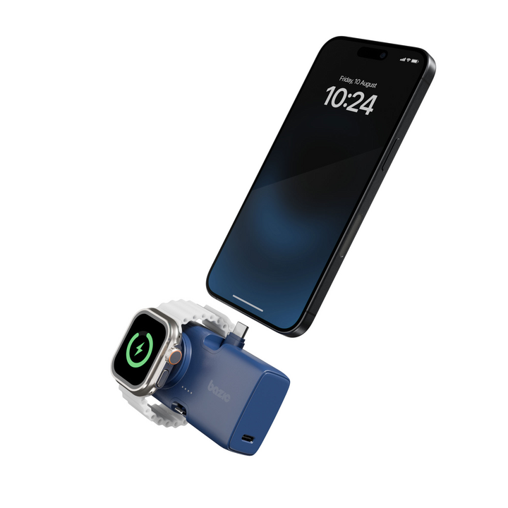 BAZIC GOPOWER KODA, 2IN1 5000MAH FOLDABLE USB-C / LIGHTNING PIN POWERBANK WITH APPLE WATCH CHARGER