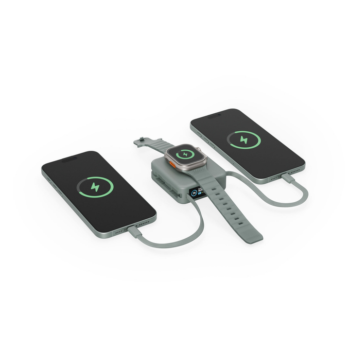 ENERGEA MAGPAC MINI PLUS 10000MAH MAGSAFE COMPATIBLE POWER BANK WITH BUILT-IN C CABLES & DISPLAY