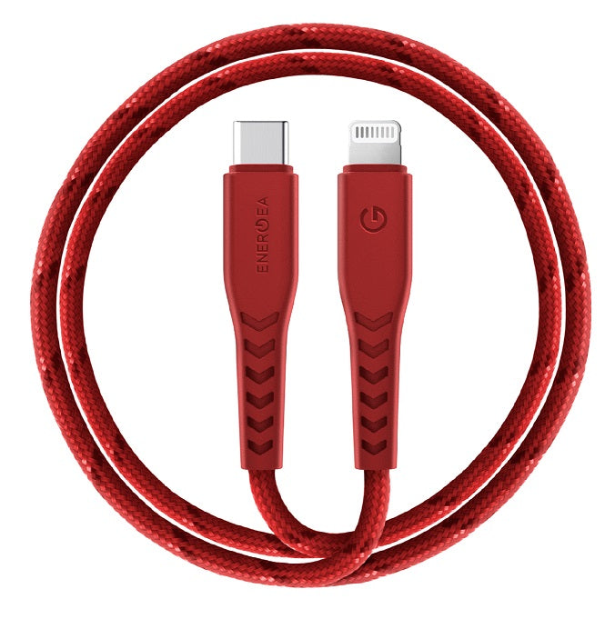 ENERGEA NYLOFLEX CABLE, USB-C TO LIGHTNING C94 MFI 1.5M – RED