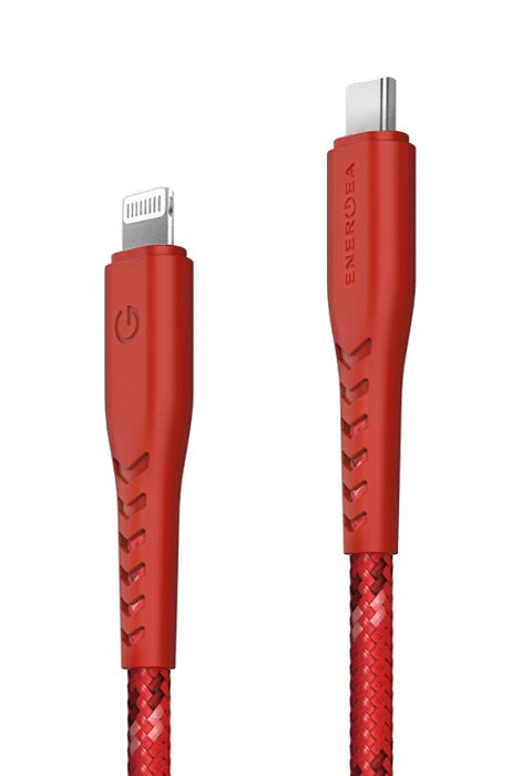 ENERGEA NYLOFLEX CABLE, USB-C TO LIGHTNING C94 MFI 1.5M – RED