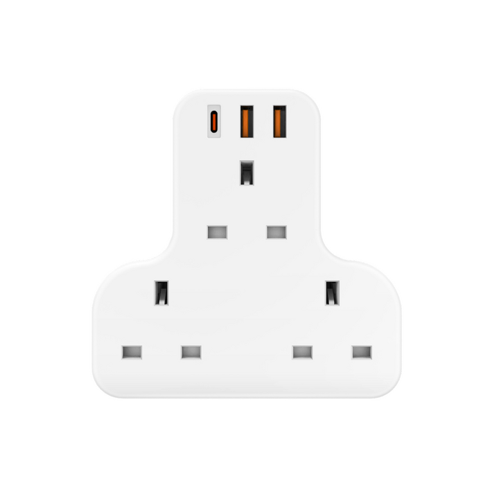 BAZIC GOPORT TRIO, EXTENSION WALL CHARGER WITH BUILT-IN USB OUTPUT - WHITE