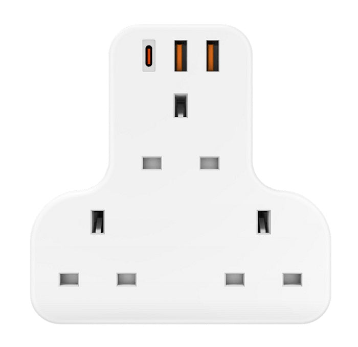 BAZIC GOPORT TRIO, EXTENSION WALL CHARGER WITH BUILT-IN USB OUTPUT - WHITE