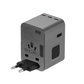 ENERGEA TRAVELWORLD ADAPTER GAN45, 3C2A 45W - GUNMETAL