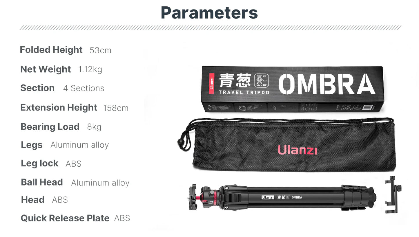 ULANZI OMBRA TRAVEL TRIPOD BLACK