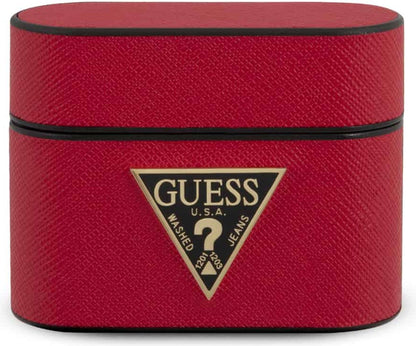 Guess Pu Saffiano Round Shape Case With Metal Logo For Airpods Pro 1st GEN