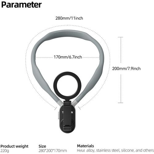 TELESIN MNM-001 SMARTPHONE MAGNETIC NECK HOLDER (GREY)