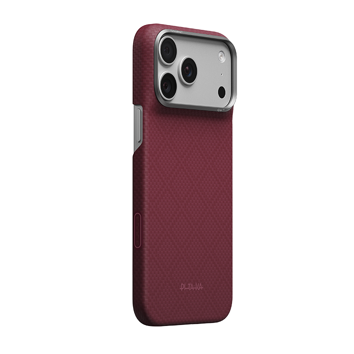 PITAKA Edge Case For iPhone 18 Pro Burgundy (Argyle)-03