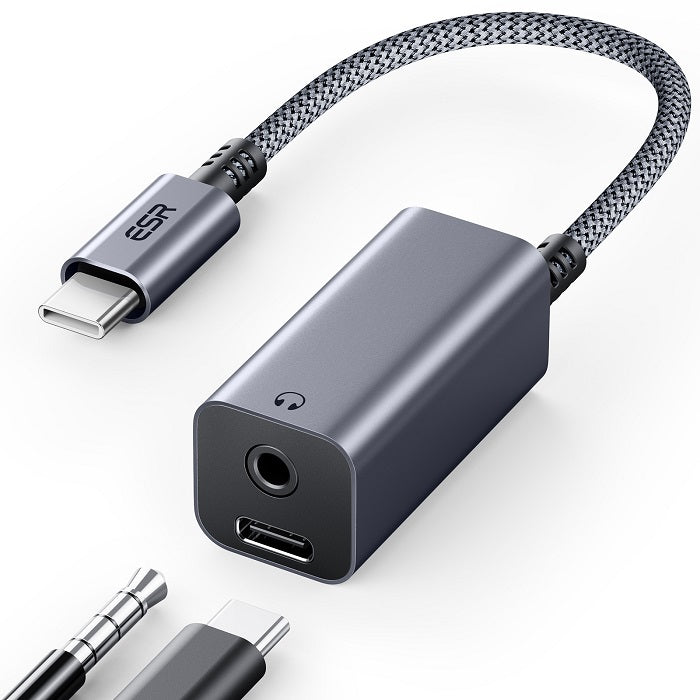 ESR 2-in-1 USB-C Headphone Adapter - Grey