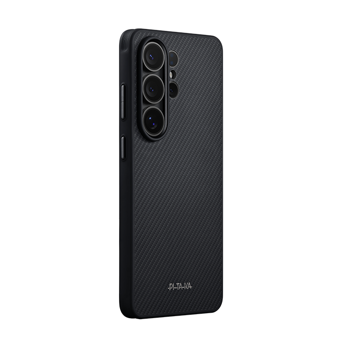 PITAKA Carin ProGuard Pin Button Case for Samsung S26 Ultra - Black/Grey Twill