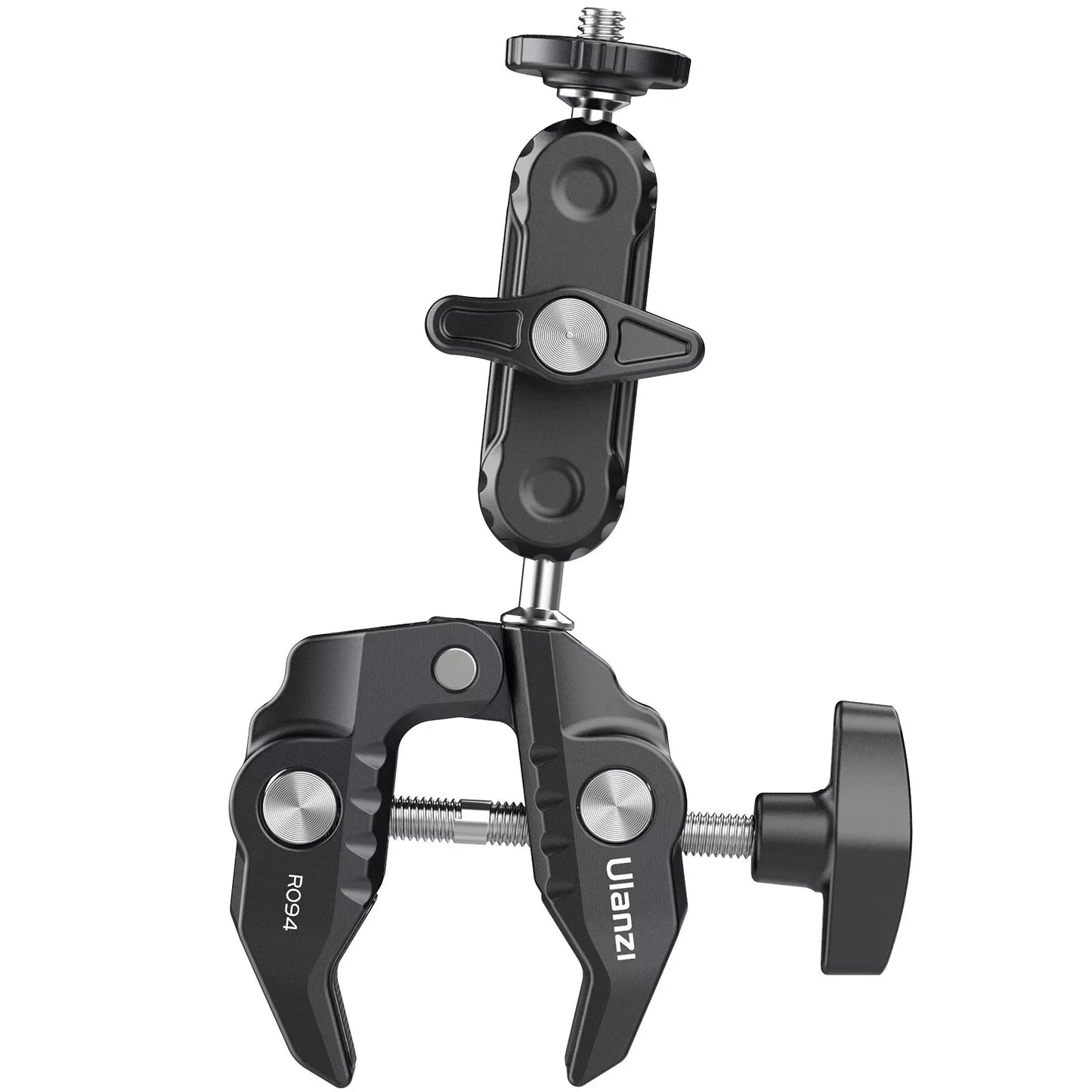 Ulanzi R094 Super Metal Clip with Dual Ball Head Magic Arm Clip with 1/4" 3/8" Aperture for DSLR Camera Light Microphone Holder