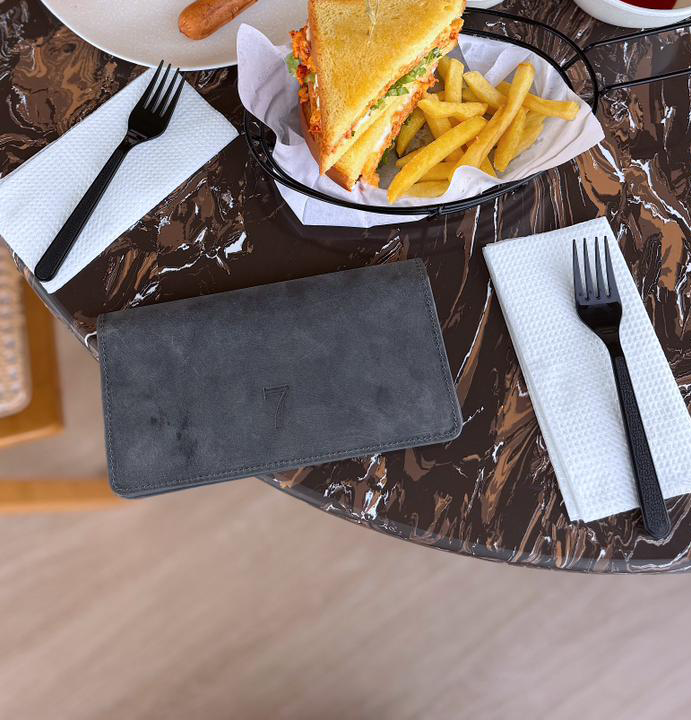 7 WALLET CRAZY LETATHER - DARK GRAY