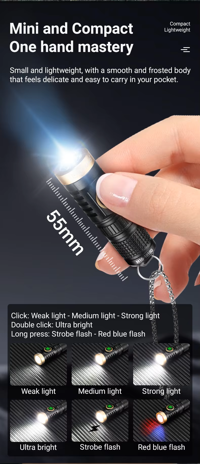 YEMAO M10 MULTI-FUNCTIONAL TG3 BULB MINI NECKLACE FLASHLIGHT