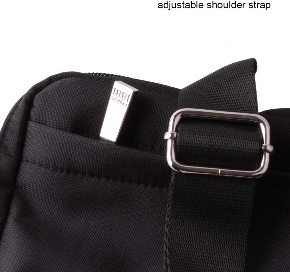 Cerruti Nylon - Leather Tablet Bag 10- Black