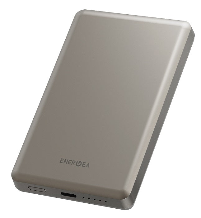 ENERGEA ALUPAC AIR,  10000MAH ULTRA LIGHT ALUMINIUM MAGSAFE COMPATIBLE POWER BANK - NATURAL