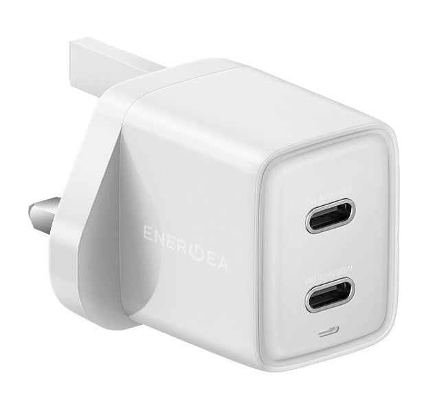 ENERGEA AMPCHARGE GAN40+, 2C PD/PPS WALL CHARGER,40W (UK) - WHITE