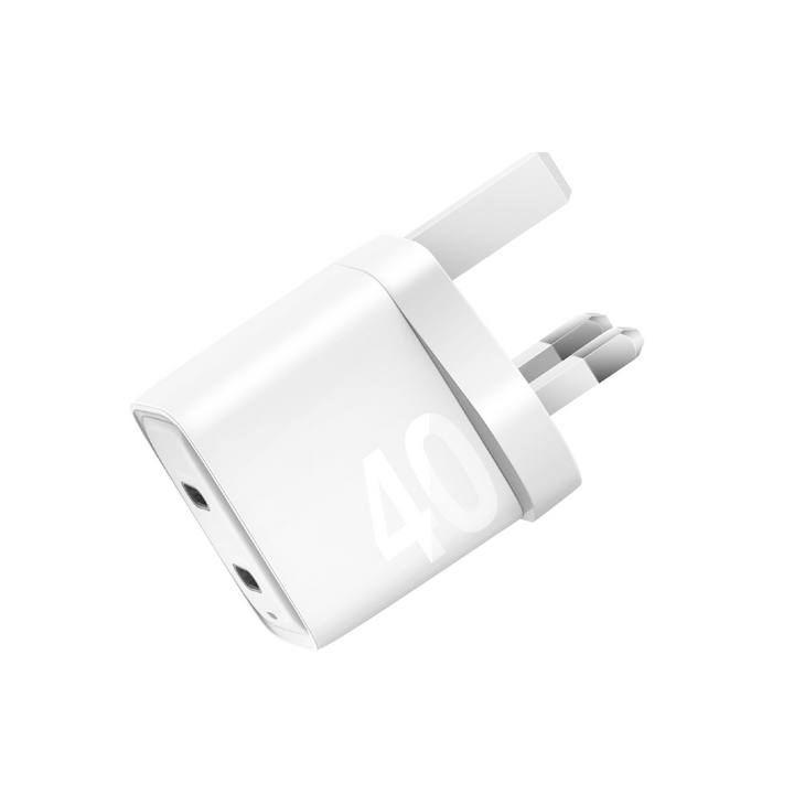 ENERGEA AMPCHARGE GAN40+, 2C PD/PPS WALL CHARGER,40W (UK) - WHITE