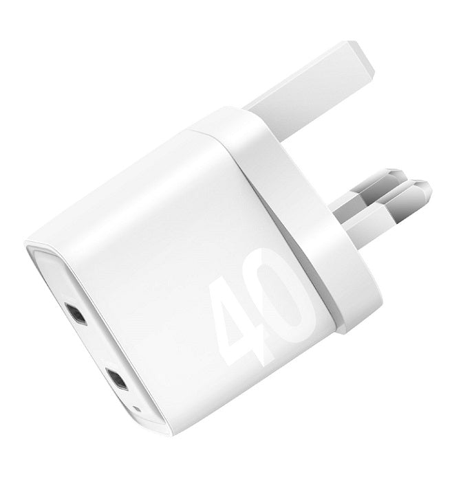 ENERGEA AMPCHARGE GAN40+, 2C PD/PPS WALL CHARGER,40W (UK) - WHITE