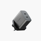 ENERGEA AMPCHARGE GAN45, 2C PD/PPS/QC3.0 WALL CHARGER,45W (UK) - GUNMETAL