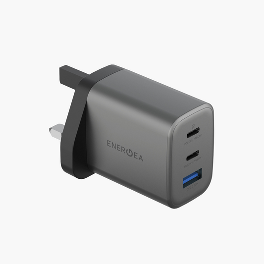 ENERGEA AMPCHARGE GAN65, 2C1A PD/PPS/QC3.0 WALL CHARGER,65W (UK) - GUNMETAL