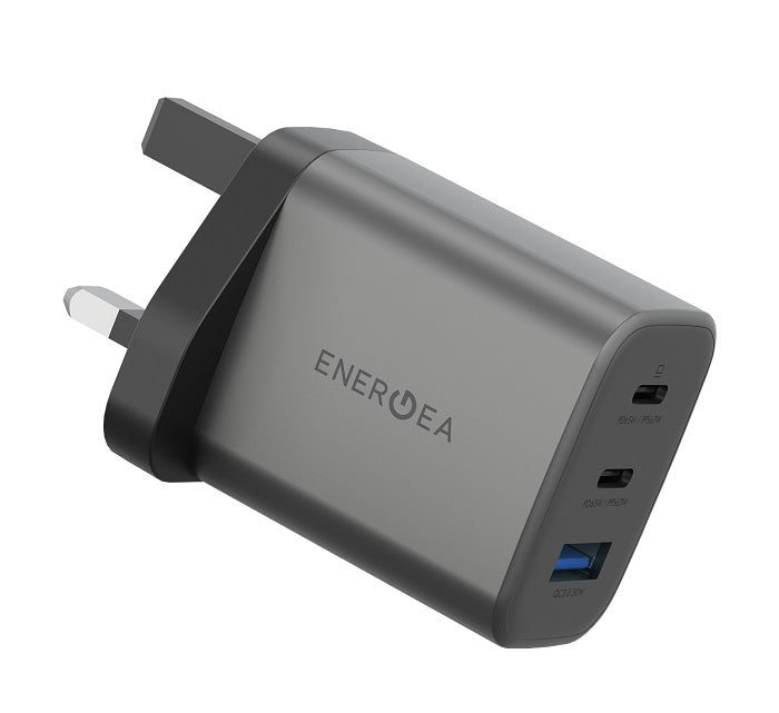 ENERGEA AMPCHARGE GAN65, 2C1A PD/PPS/QC3.0 WALL CHARGER,65W (UK) - GUNMETAL