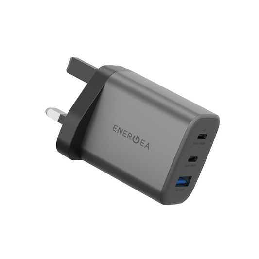 ENERGEA AMPCHARGE GAN65, 2C1A PD/PPS/QC3.0 WALL CHARGER,65W (UK) - GUNMETAL