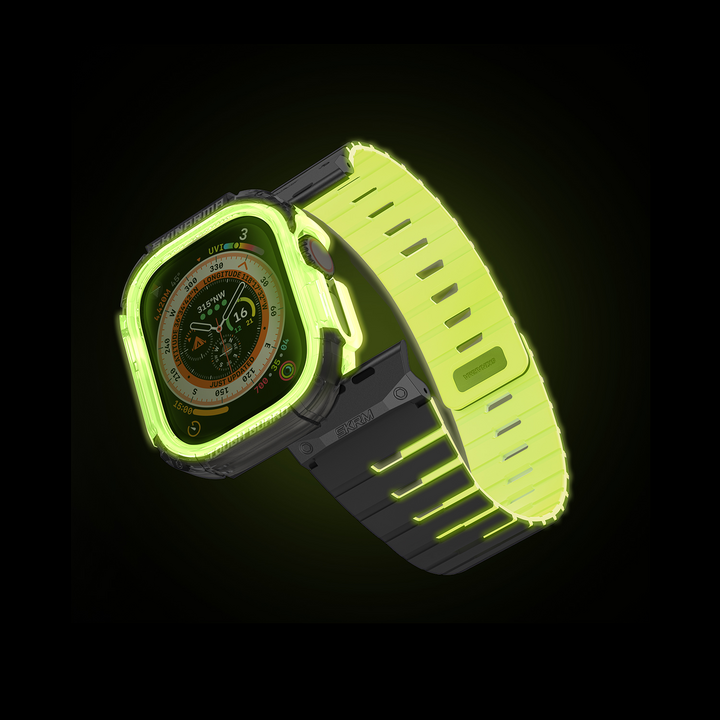 SKINARMA MAGNETIC APPLE WATCH STRAP GEMINI + WATCH CASE ATOM - 46 MM  NITE GLOW EDITION