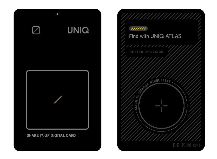 UNIQ ATLAS NFC-ENABLED CARD TRACKER - GRAPHITE (GRAPHITE)