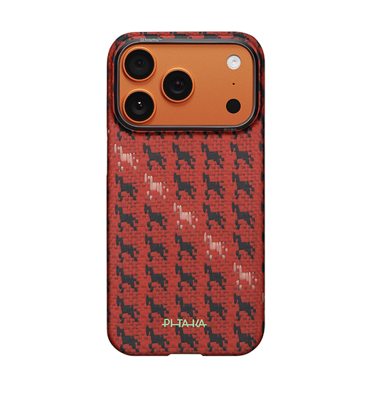 PITAKA Edge Case for iPhone 17 Pro - Happiness Rides (Cinnabar Steed)