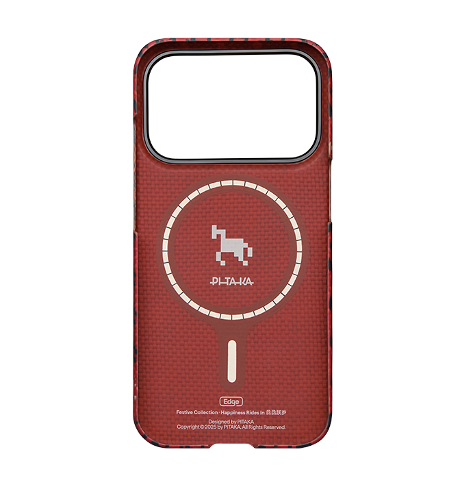 PITAKA Edge Case for iPhone 17 Pro - Happiness Rides (Cinnabar Steed)