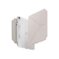 Ivory iPad case with pale beige folding cover and camera cutout