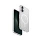Clear hybrid iPhone 16 case with MagClick charging ring, front and back shown.