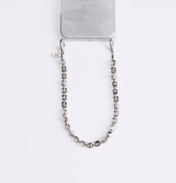 UNIQ COEHL CANDY GEM UNIVERSAL PHONE CHARM HANDSTRAP - SPARKLING SILVER