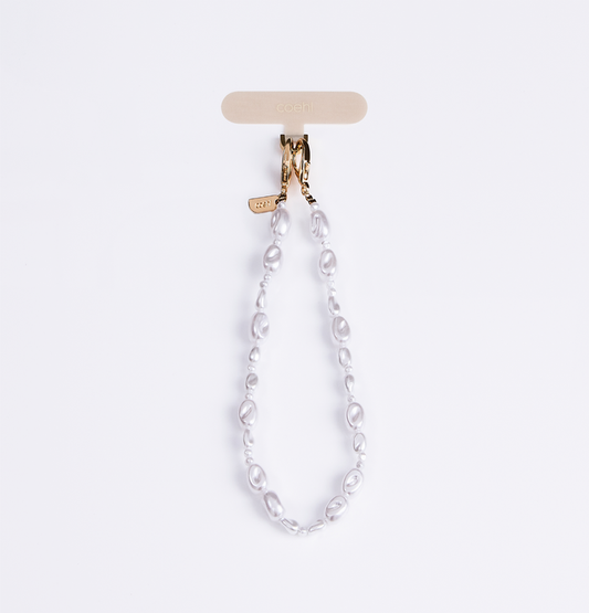 UNIQ COEHL PERLA UNIVERSAL PHONE CHARM HANDSTRAP - PEARL WHITE