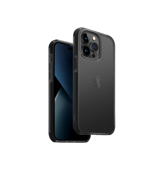 UNIQ HYBRID IPHONE 14 PRO (2022) COMBAT - ARAMID SMOKE (SMOKE)