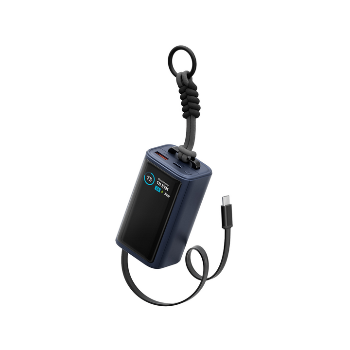 ENERGEA COMPAC ARC 45, 10000MAH POWERBANK WITH BUILT IN 70CM USB-C CABLE PD45W