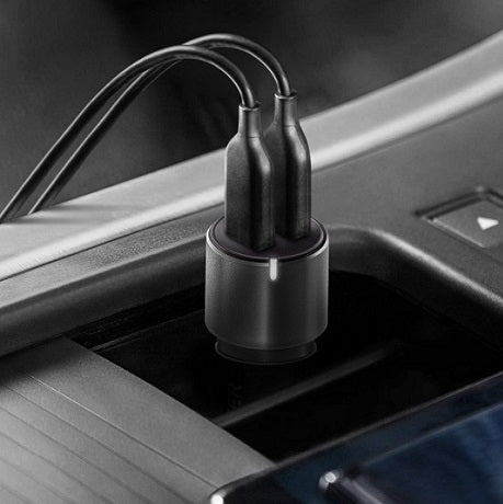 ENERGEA ALUDRIVE D60, PD30W/PPS33W  DUO USB-C ALUMINIUM CAR CHARGER - GUNMETAL