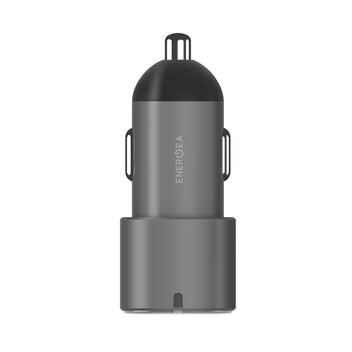 ENERGEA ALUDRIVE D60, PD30W/PPS33W  DUO USB-C ALUMINIUM CAR CHARGER - GUNMETAL